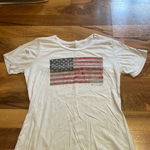 American flag white T-shirt